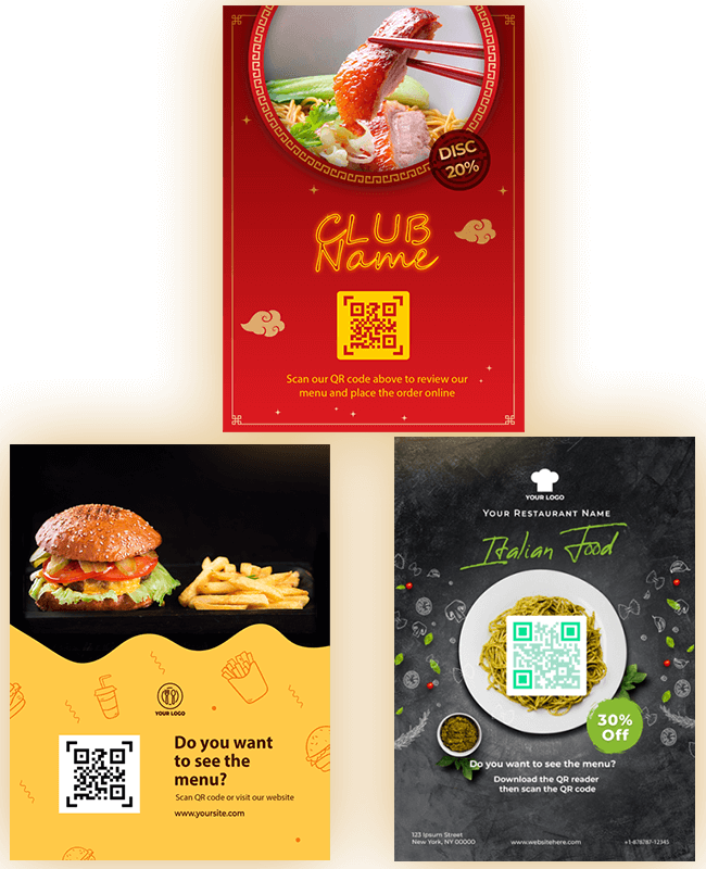 qr menu free psd templates