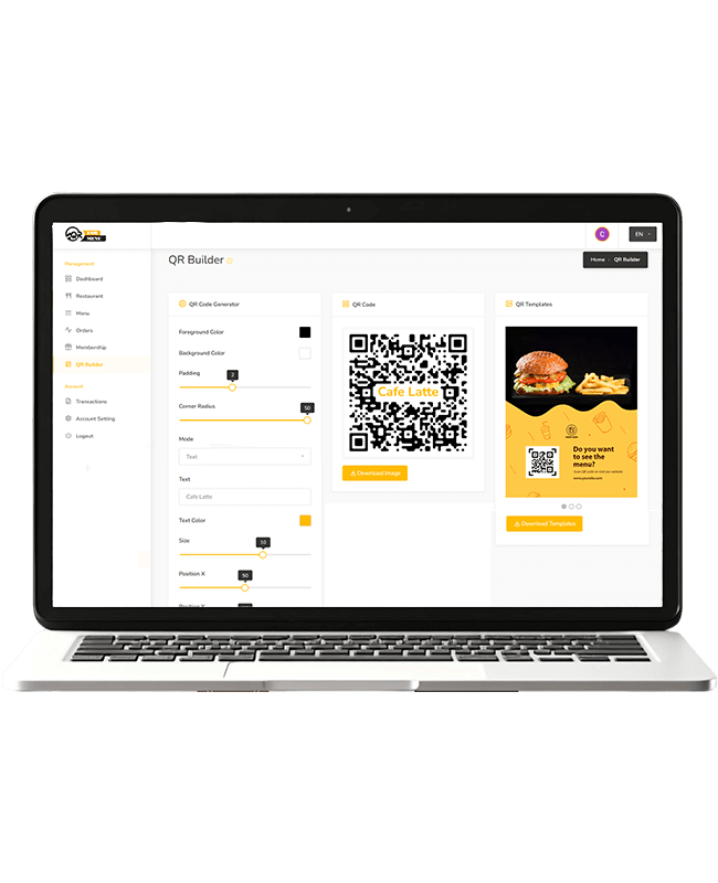qr menu qr builder options