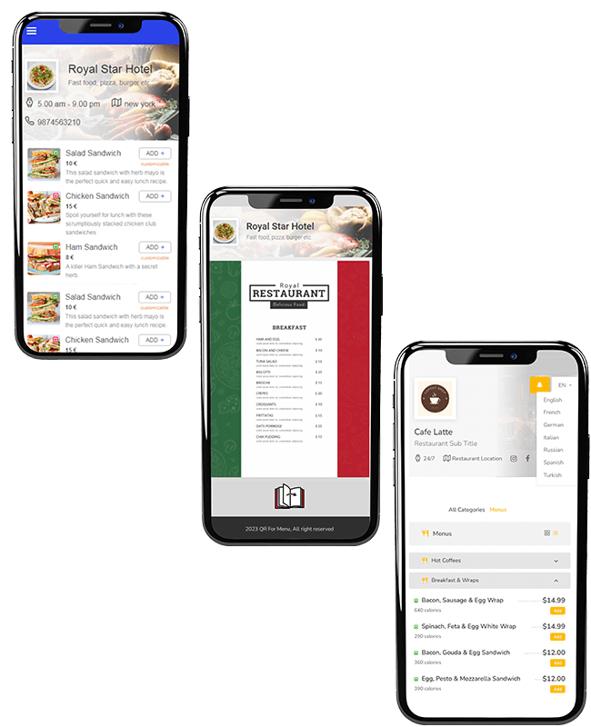 qr menu theme options